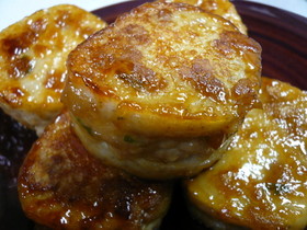 豚ひき肉でレンコンはさみ焼き